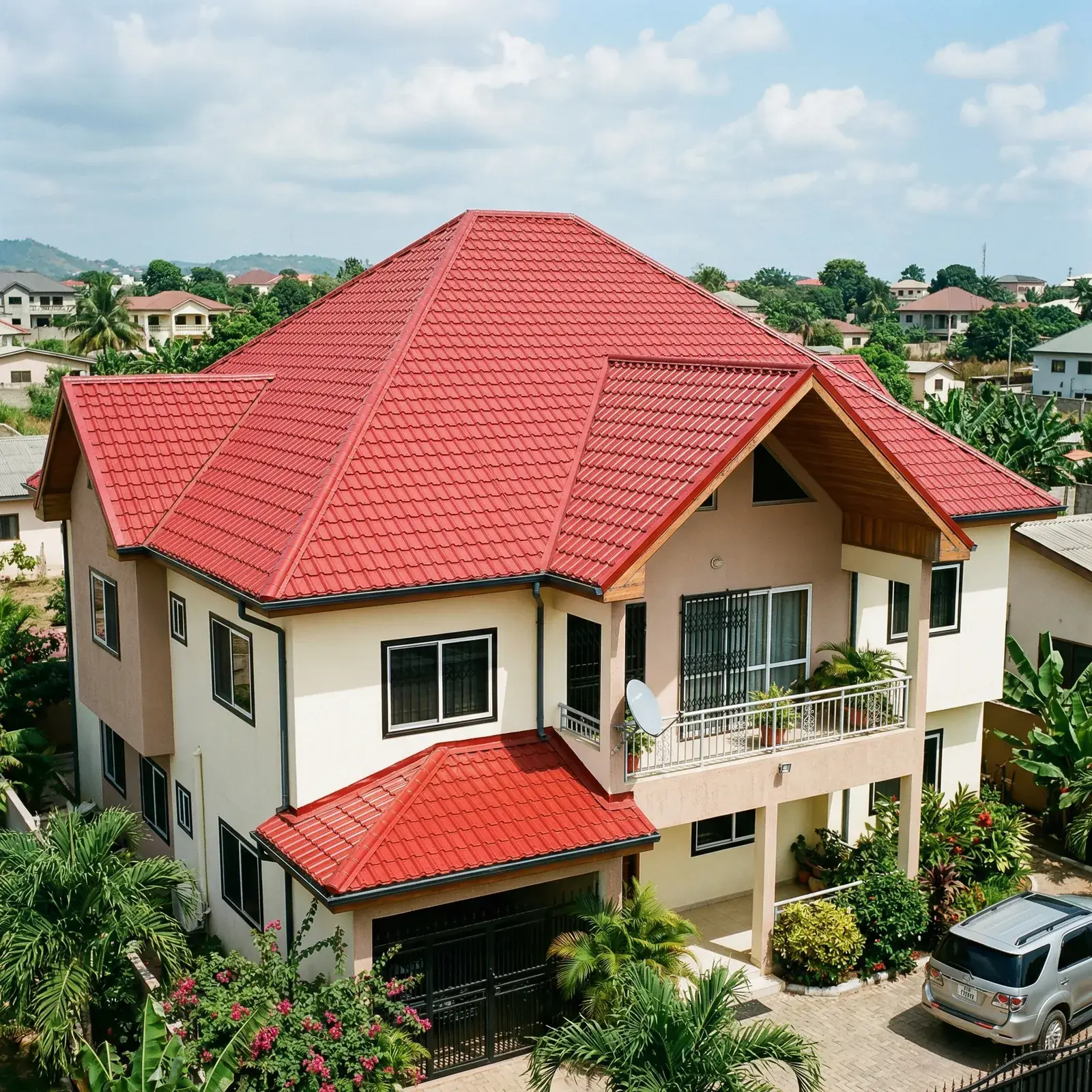 Stone-coated roof on a private residence in Accra